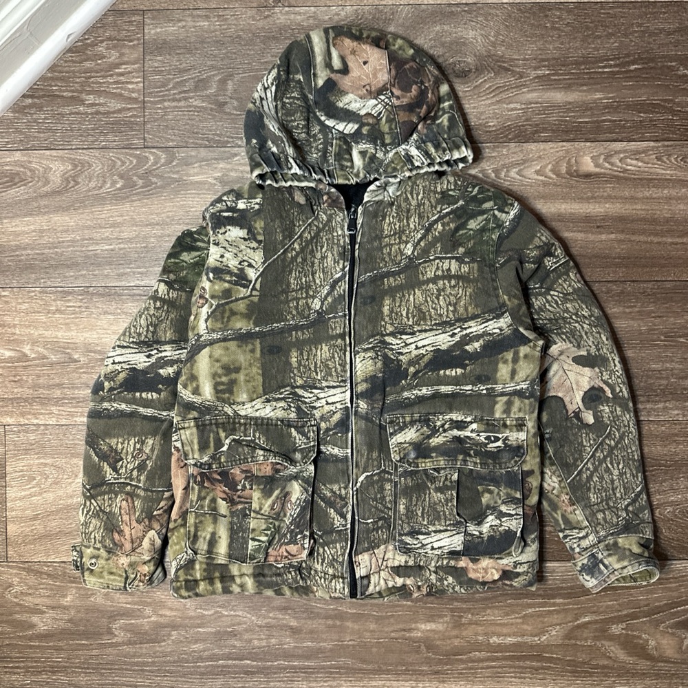 Mossy Oak Break-Up Infinity Kids Zip Up Camo Jacket Sz L (10-12)